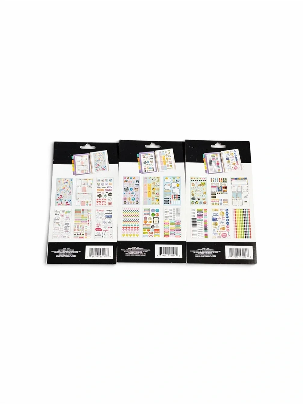 Let's Planner Sticker Pack Trio - Multicolor Mermaid, Cat & Motivational Designs